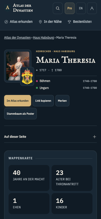 DynAtlas: Maria Theresia’s portrait and ruler profile on a phone
