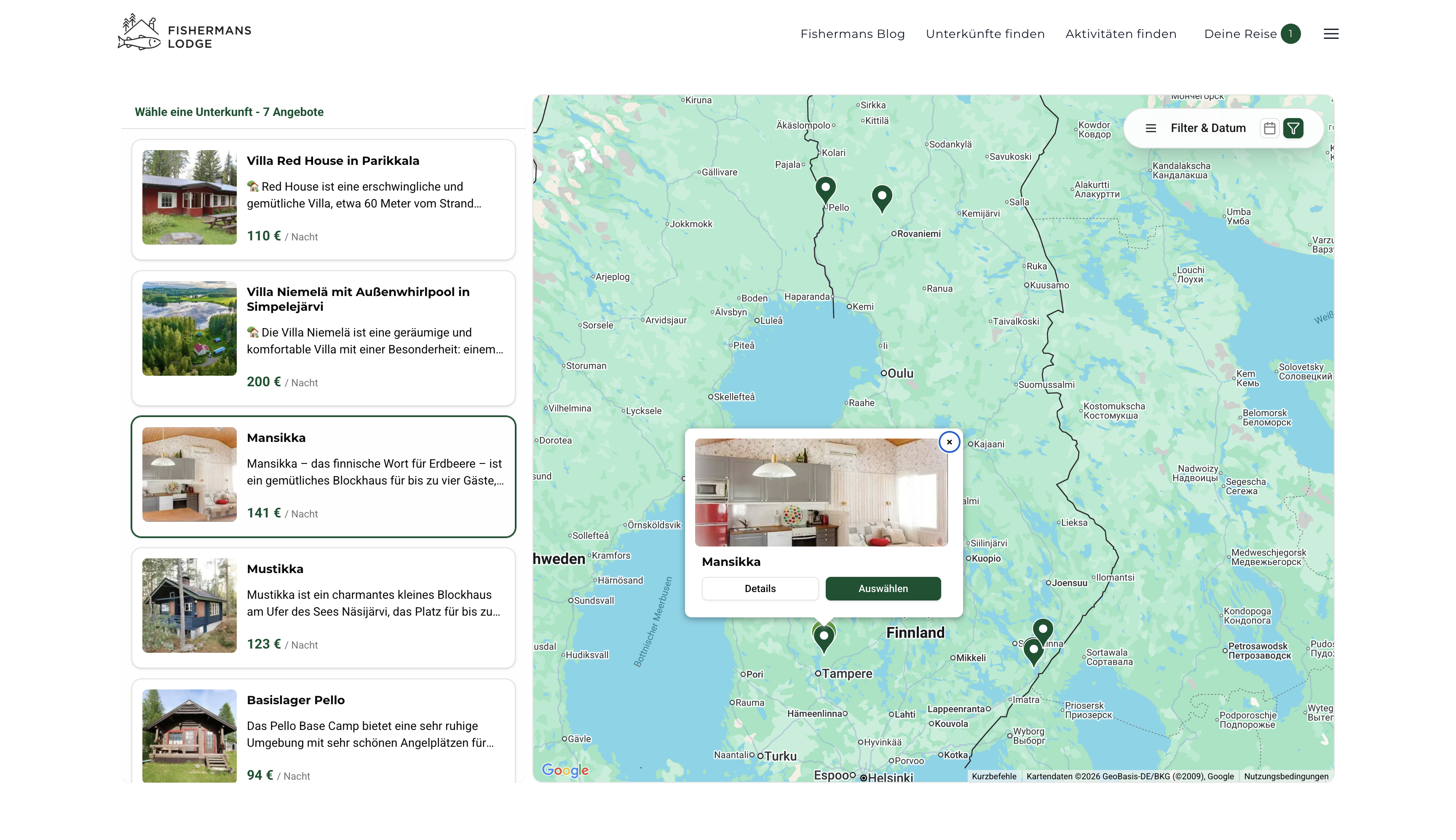 Fishermans Lodge — Holiday package detail page