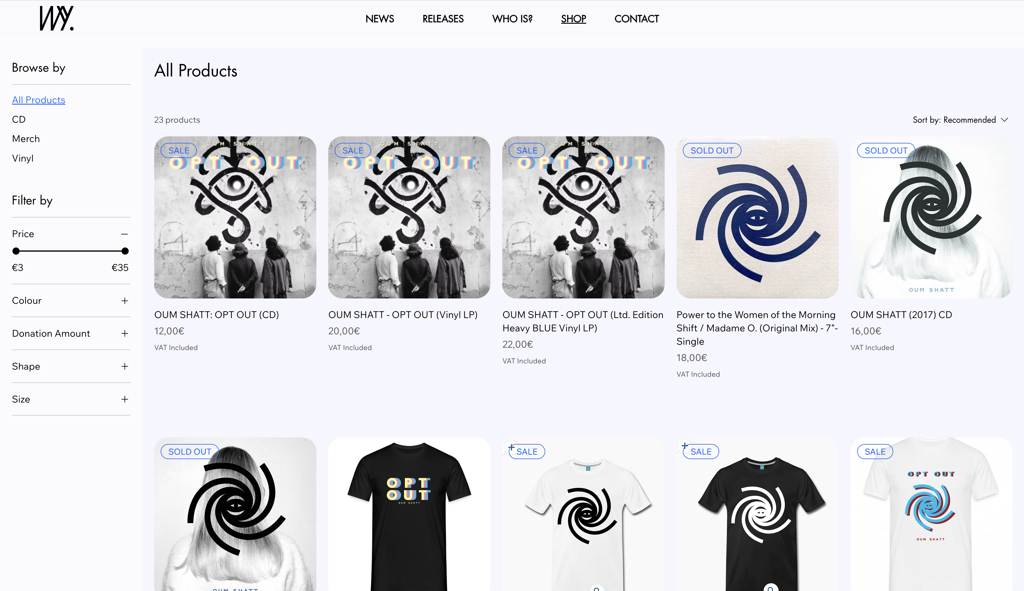 Wanda Y — Vinyl product page with audio preview